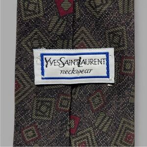 Vintage 90’s Yves Saint Laurent Geometric Square Design 100% Silk Tie
